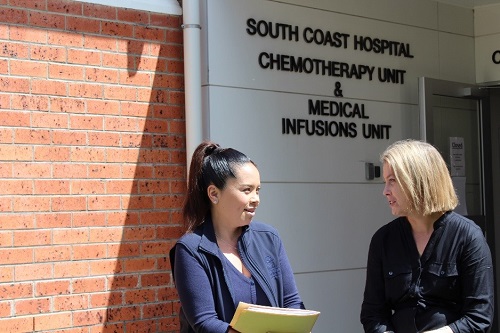 Former South Coast District Hospital patient Helen (right),  with Associate Nursing Unit Manager Belinda Pederick (left)